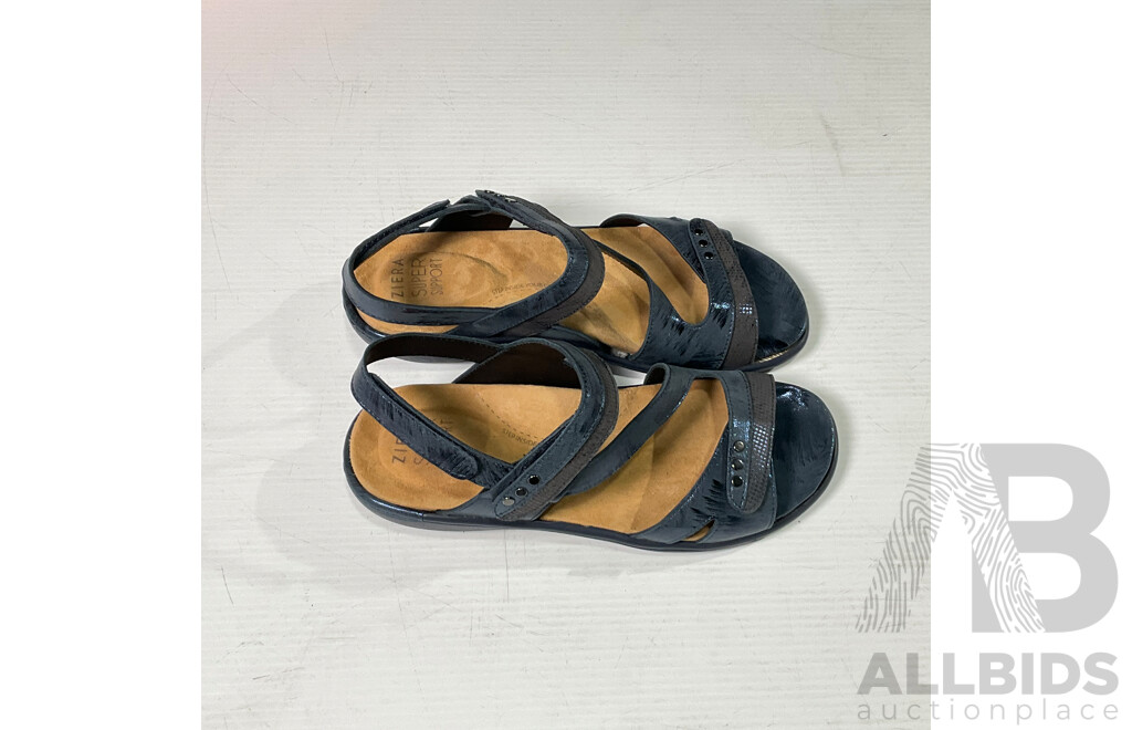 Ziera Beaux Navy Scratch Womens Sandal Size 40