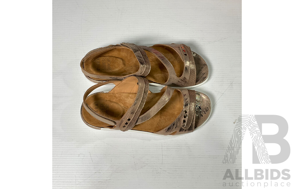 Ziera Beaux Platino Scratch  Womens Sandal Size 40