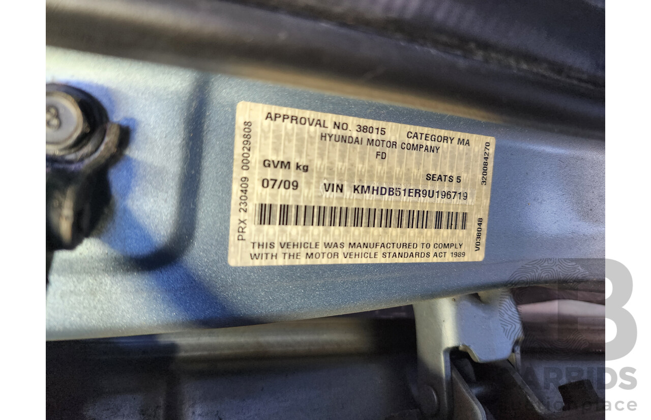 07/2009 Hyundai i30 SX FD MY09 5d Hatchback Blue 2.0L