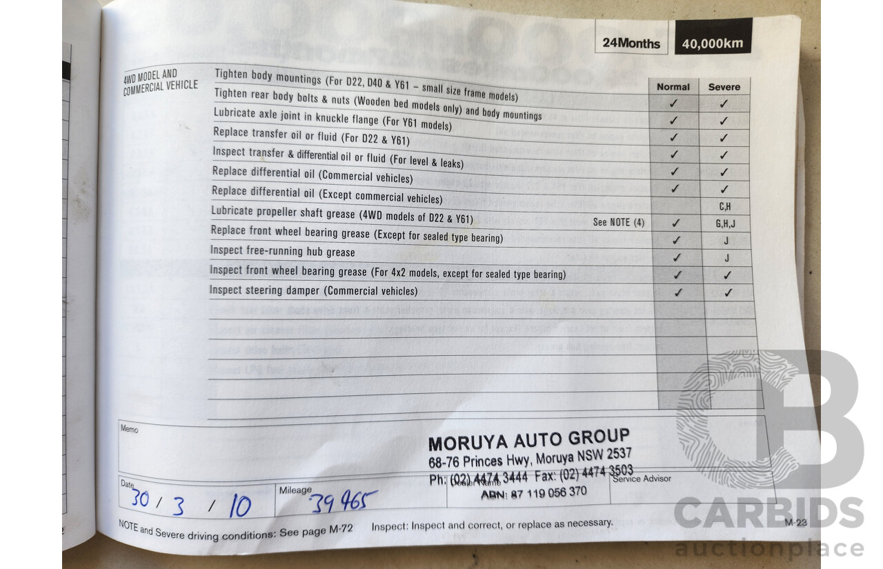03/2008 Nissan Navara ST-X (4x4) D40 Dual Cab P/Up White 2.5L