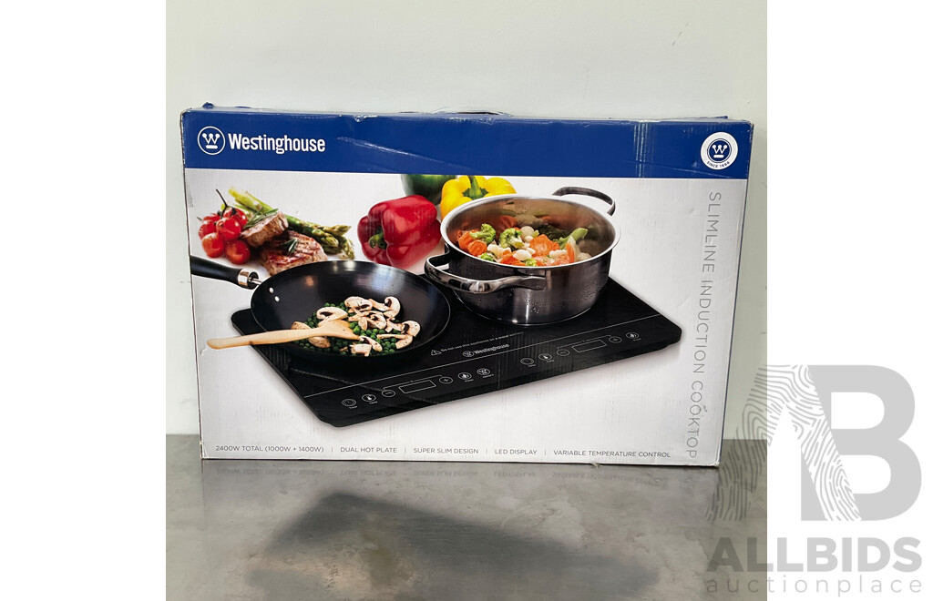 WESTINGHOUSE 2400W Twin Induction Touchscreen Cooktop (WHIC02K)