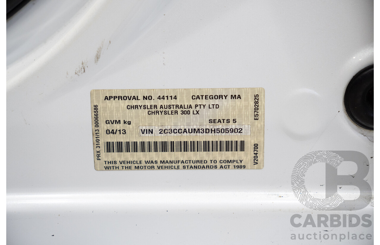 04/2013 Chrysler 300 C MY12 4d Sedan White 3.0L V6