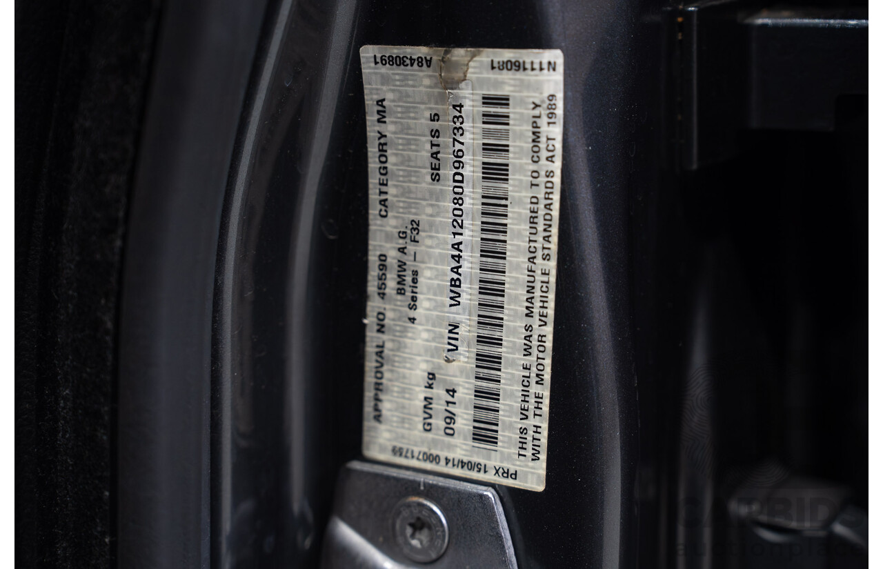 09/2014 BMW 4 Series 420i M Sport F36 Mineral Grey Metallic (Wrapped in Purple Metallic) Turbo 2.0L