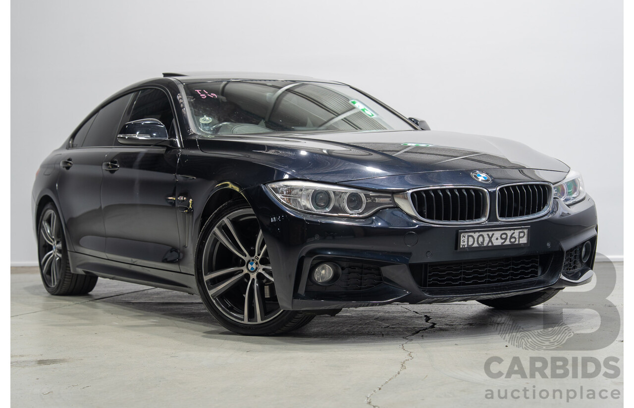 08/2015 BMW 420i M Sport Gran Coupe F36 MY15 5D Coupe Carbon Black Metallic Turbo 2.0L