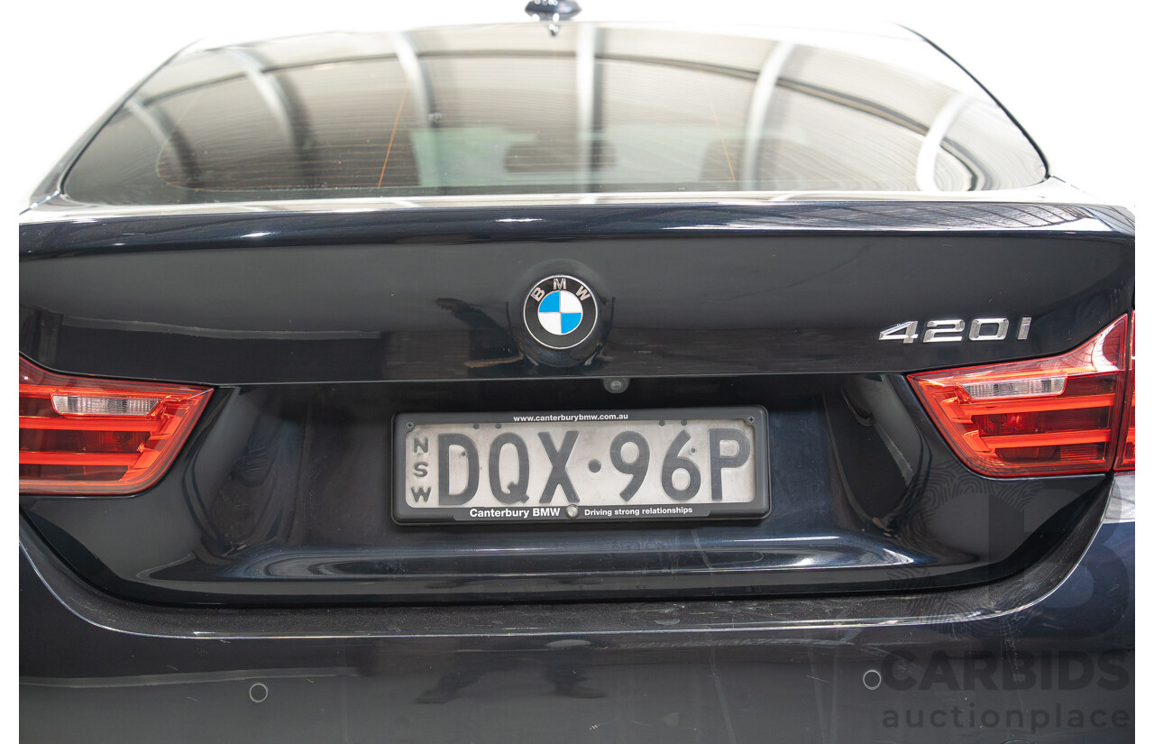08/2015 BMW 420i M Sport Gran Coupe F36 MY15 5D Coupe Carbon Black Metallic Turbo 2.0L