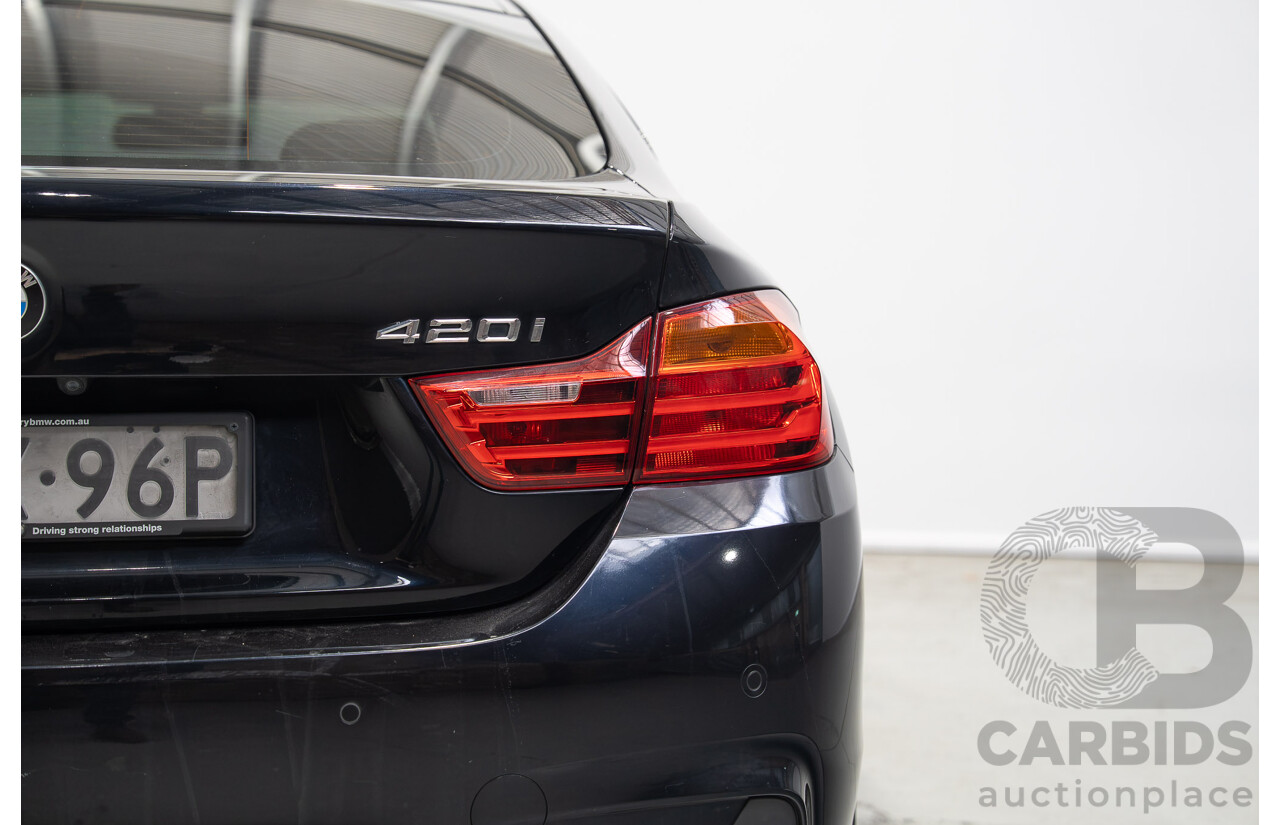 08/2015 BMW 420i M Sport Gran Coupe F36 MY15 5D Coupe Carbon Black Metallic Turbo 2.0L