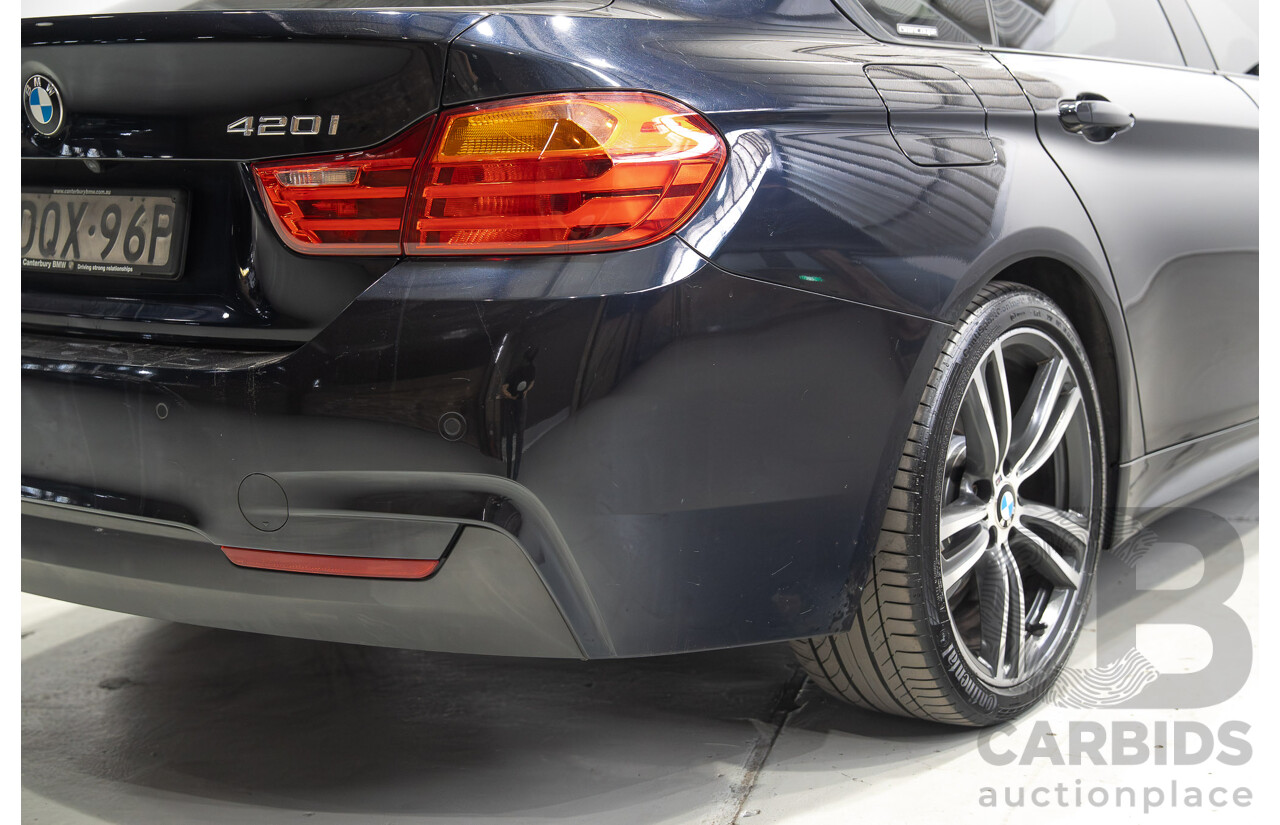 08/2015 BMW 420i M Sport Gran Coupe F36 MY15 5D Coupe Carbon Black Metallic Turbo 2.0L