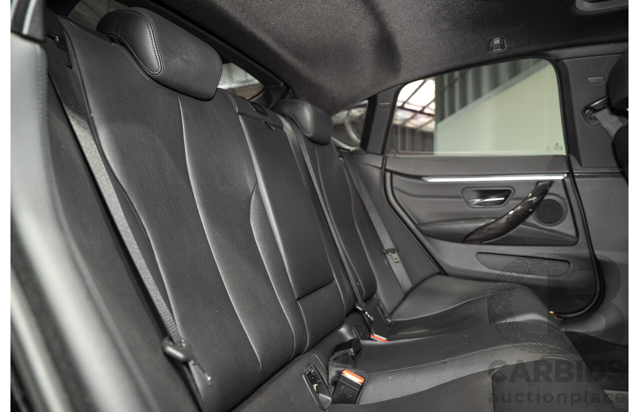 08/2015 BMW 420i M Sport Gran Coupe F36 MY15 5D Coupe Carbon Black Metallic Turbo 2.0L