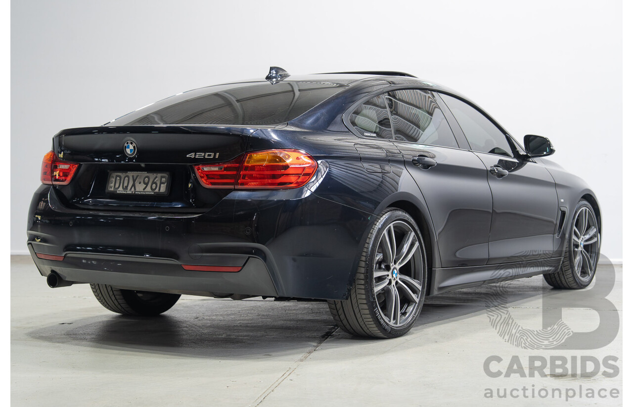 08/2015 BMW 420i M Sport Gran Coupe F36 MY15 5D Coupe Carbon Black Metallic Turbo 2.0L