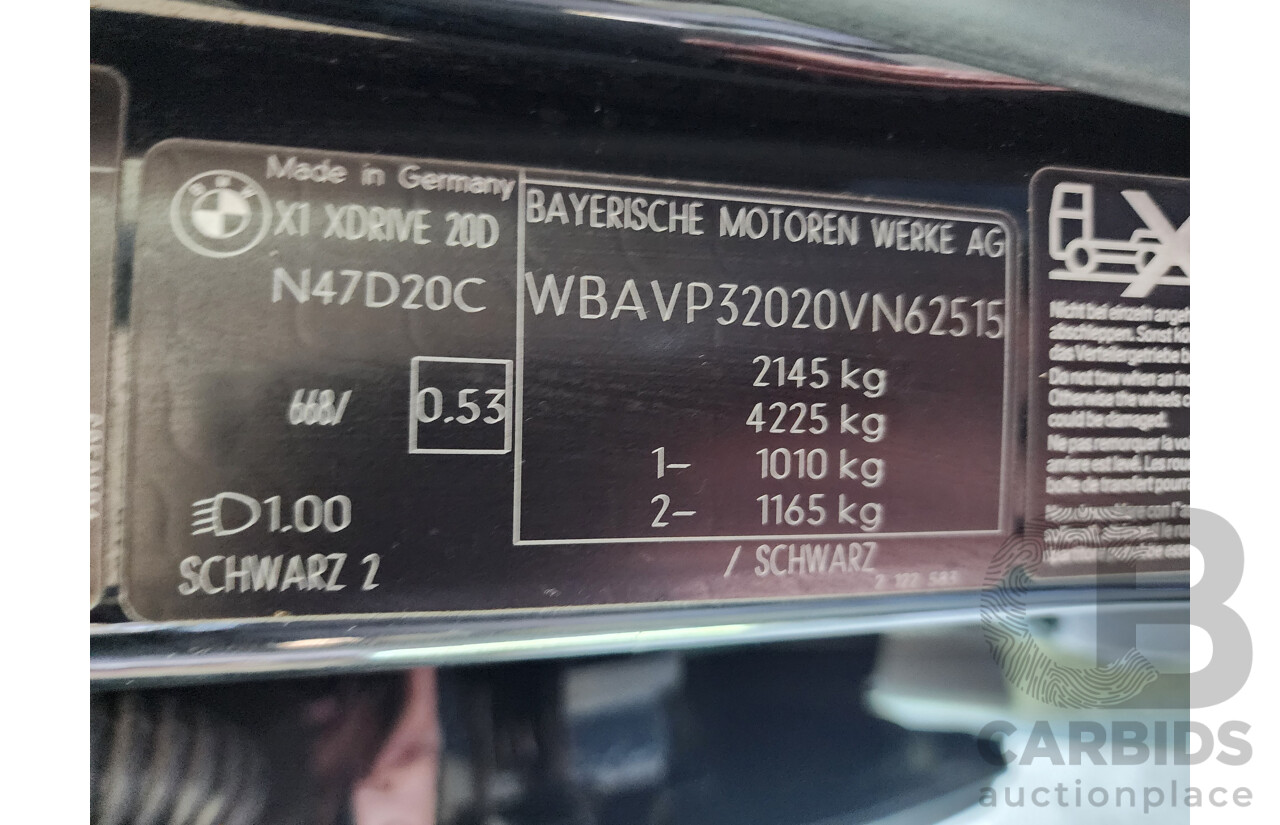 11/2010 Bmw X1 Xdrive 20d E84 4d Wagon Black 2.0L