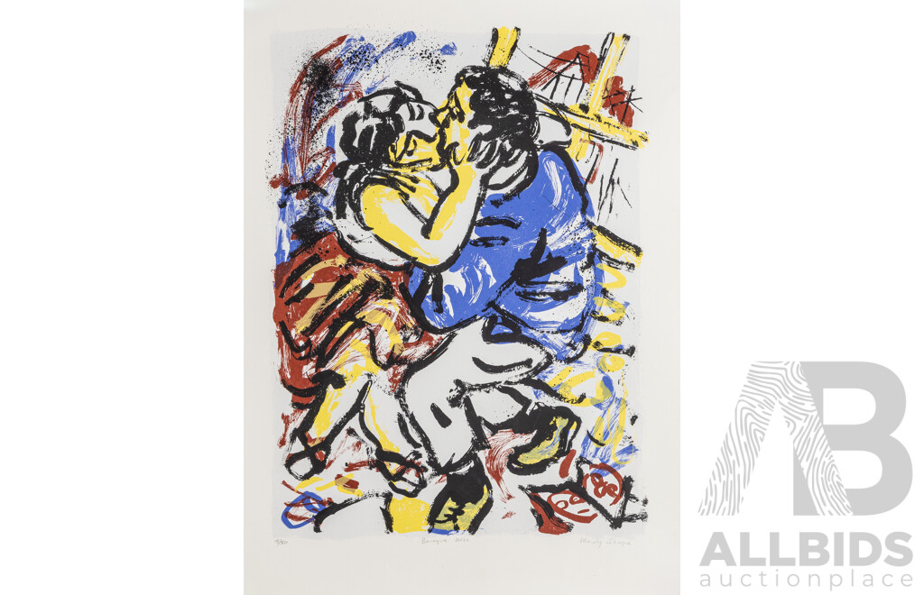 Wendy Sharpe (20th Century, Australian,, 1960-), Baroque Kiss, Signed and Editioned Lithograph, 76H x 56W cm (sheet)