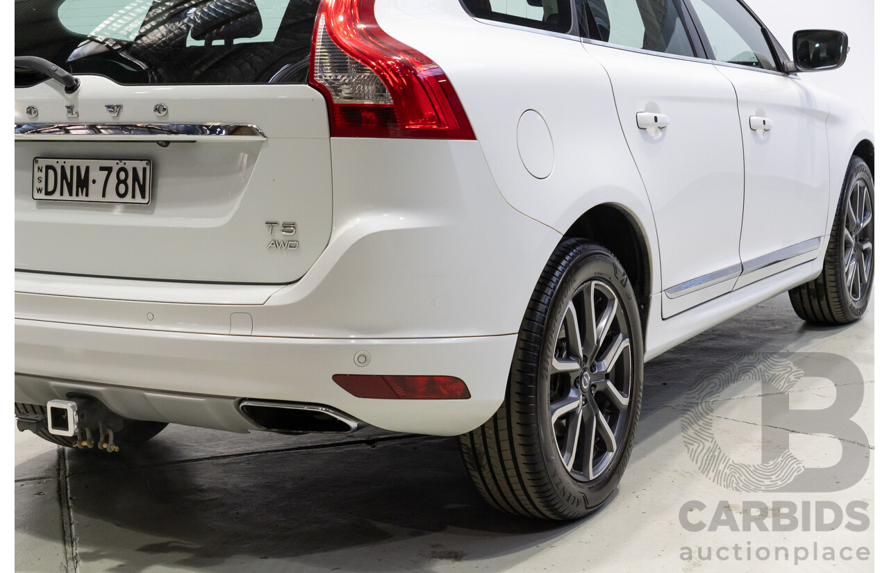 05/2017 Volvo XC60 T5 Luxury (AWD) DZ MY17 4d Wagon Crystal White Metallic Turbo 2.0L