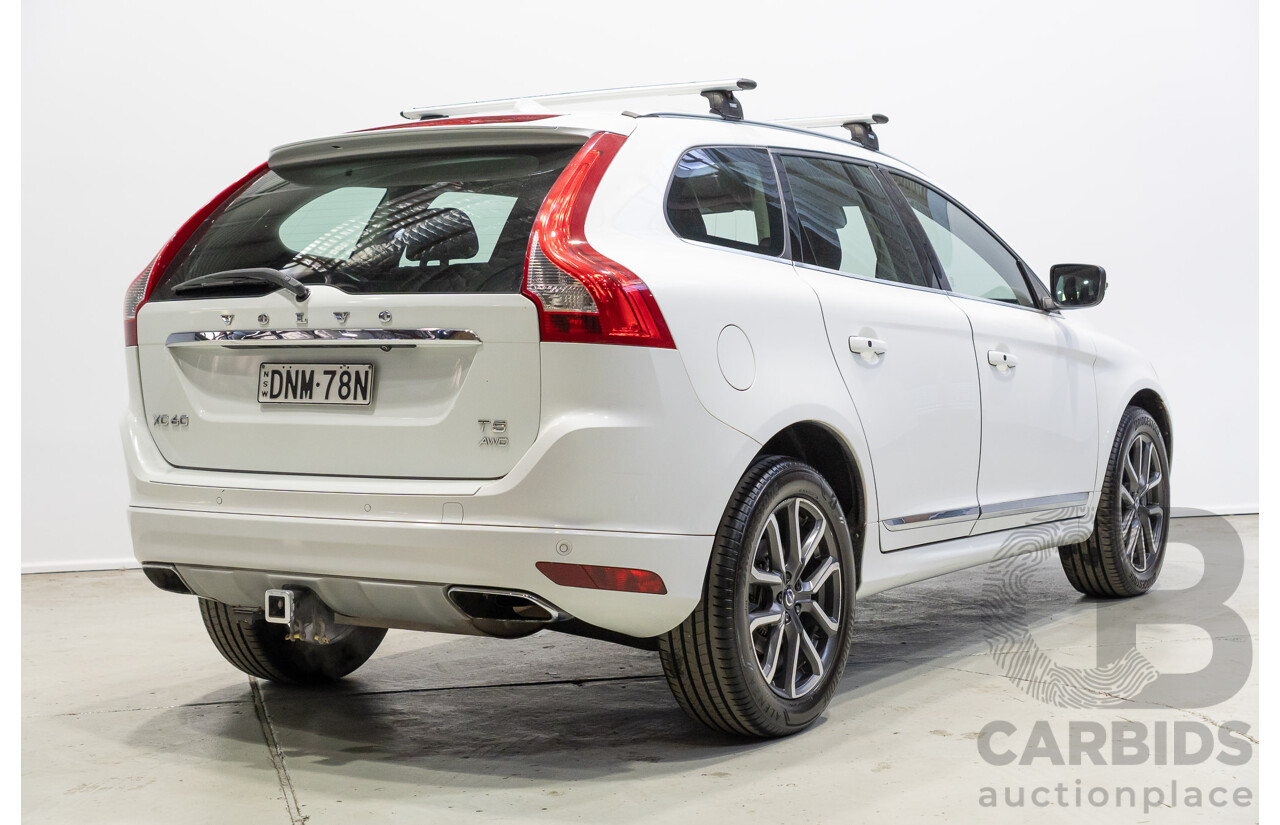 05/2017 Volvo XC60 T5 Luxury (AWD) DZ MY17 4d Wagon Crystal White Metallic Turbo 2.0L
