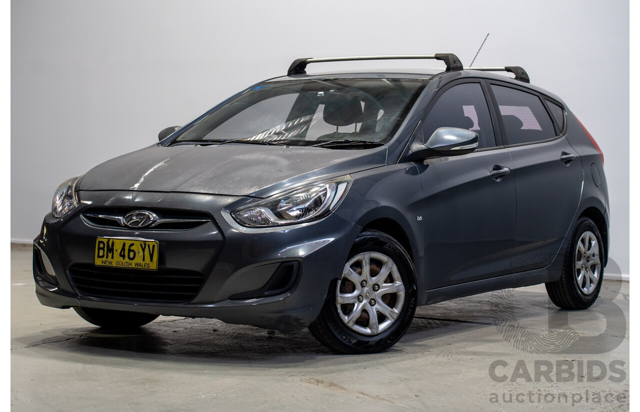 11/2011 Hyundai Accent Active RB 5d Hatchback Grey 1.6L