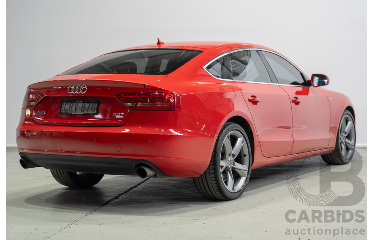 12/2009 Audi A5 Sportback 2.0 TFSI Quattro (AWD) 8T 5d Hatchback Brilliant Red Turbo 2.0L
