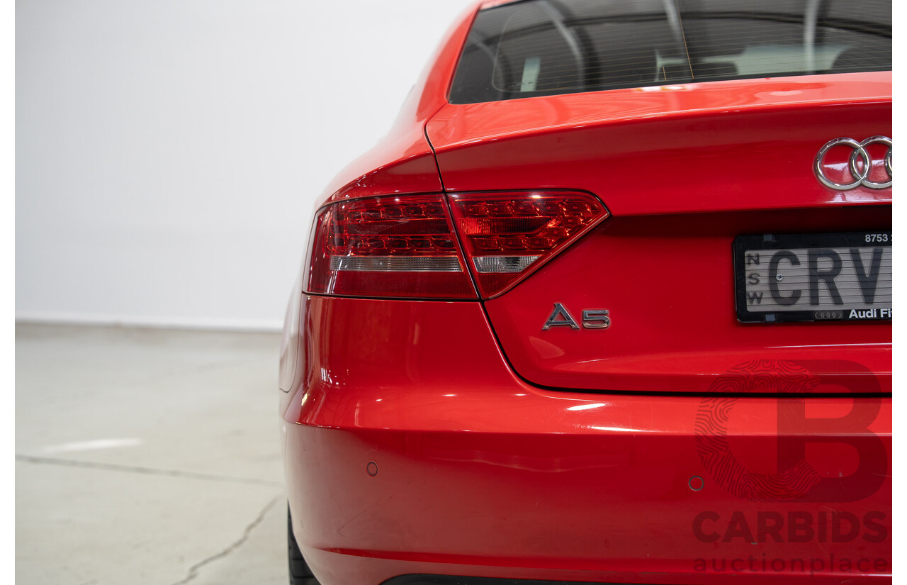 12/2009 Audi A5 Sportback 2.0 TFSI Quattro (AWD) 8T 5d Hatchback Brilliant Red Turbo 2.0L