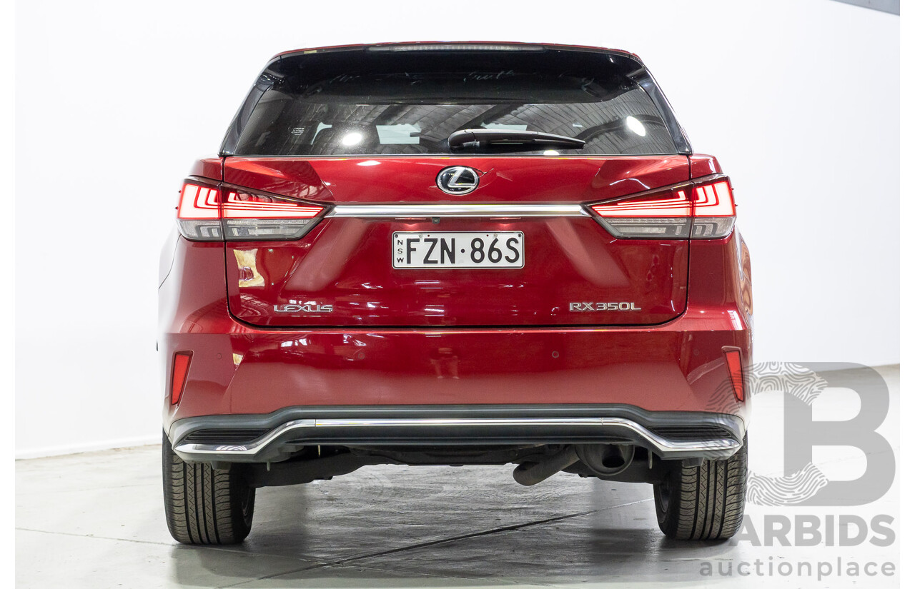 04/2021 Lexus RX350L Luxury (AWD) GGL26R MY21 4d Wagon Matador Red V6 3.5L - 7 Seater