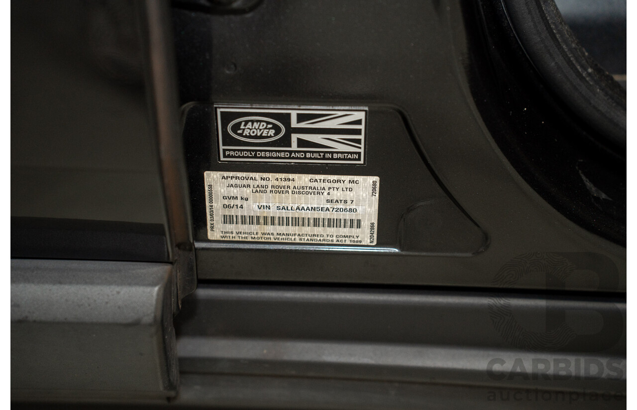 06/2014 Land Rover Discovery 3.0 TDV6 (4x4) MY14 4d Wagon Grey 3.0L