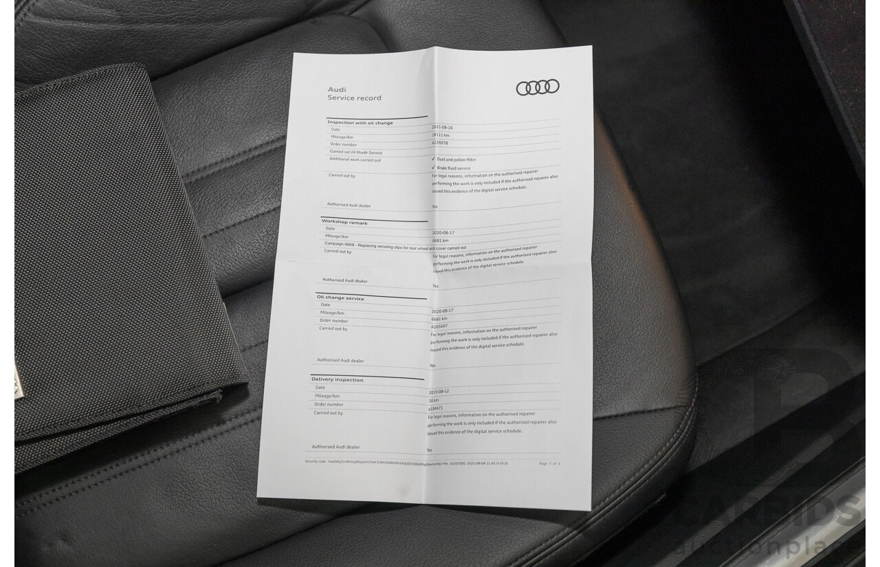 8/2019 Audi Q5 45 TFSI Quattro Design (AWD) FY MY19 4d Wagon Ibis White Turbo 2.0L