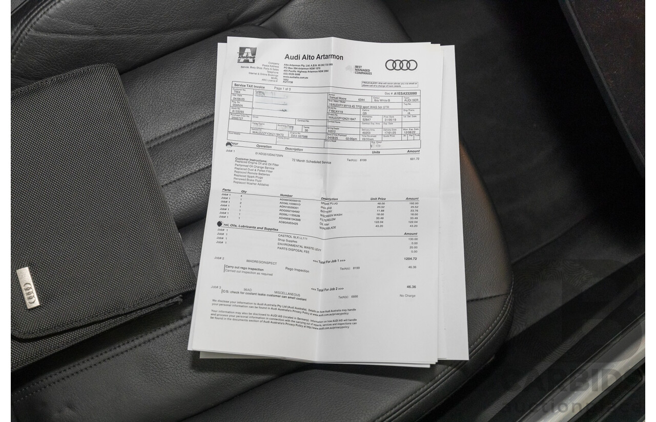 8/2019 Audi Q5 45 TFSI Quattro Design (AWD) FY MY19 4d Wagon Ibis White Turbo 2.0L