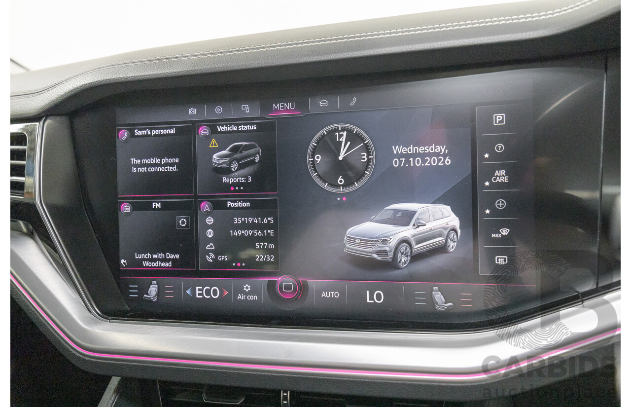 12/2019 Volkswagen Touareg 190TDI Premium (AWD) MY20 4d Wagon Silicon Gray Metallic Turbo Diesel V6 3.0L