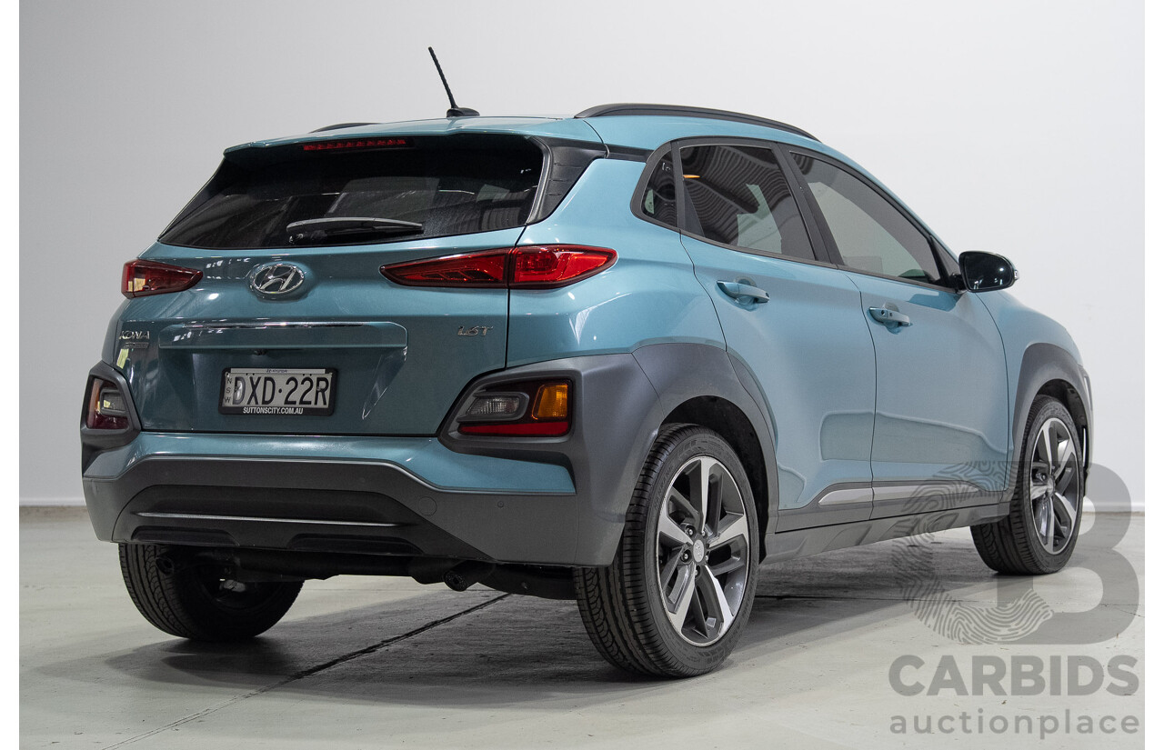 02/2018 Hyundai Kona Highlander (AWD) OS 4d Wagon Ceramic Blue 1.6L