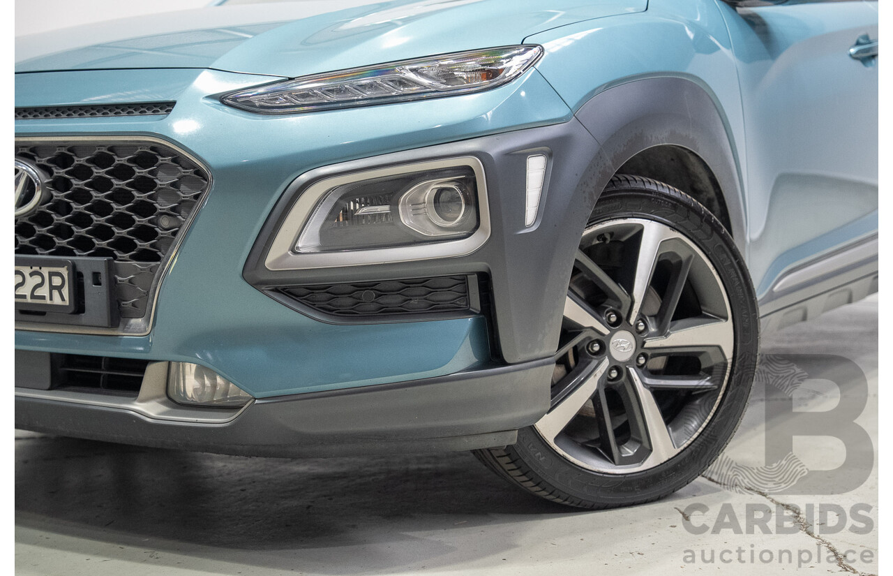 02/2018 Hyundai Kona Highlander (AWD) OS 4d Wagon Ceramic Blue 1.6L