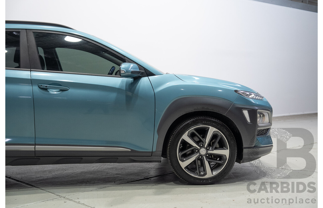 02/2018 Hyundai Kona Highlander (AWD) OS 4d Wagon Ceramic Blue 1.6L