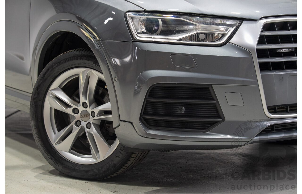 06/2016 Audi Q3 2.0 TFSI Sport Quattro 132kW (AWD) 8U MY16 4d Wagon Monsoon Gray Metallic Turbo 2.0L