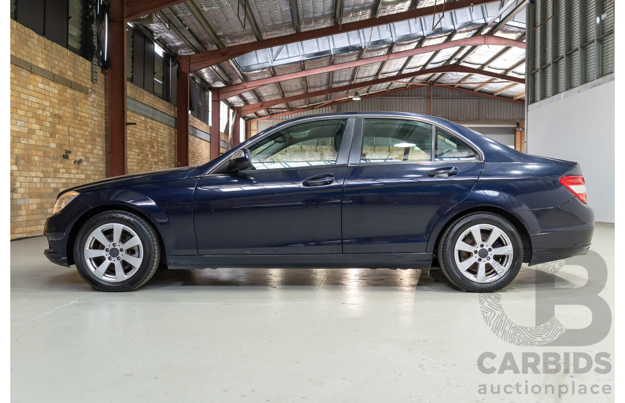 07/2007 Mercedes Benz C200 Kompressor Classic W204 4d Sedan Tanzanite Blue Metallic Supercharged 1.8L