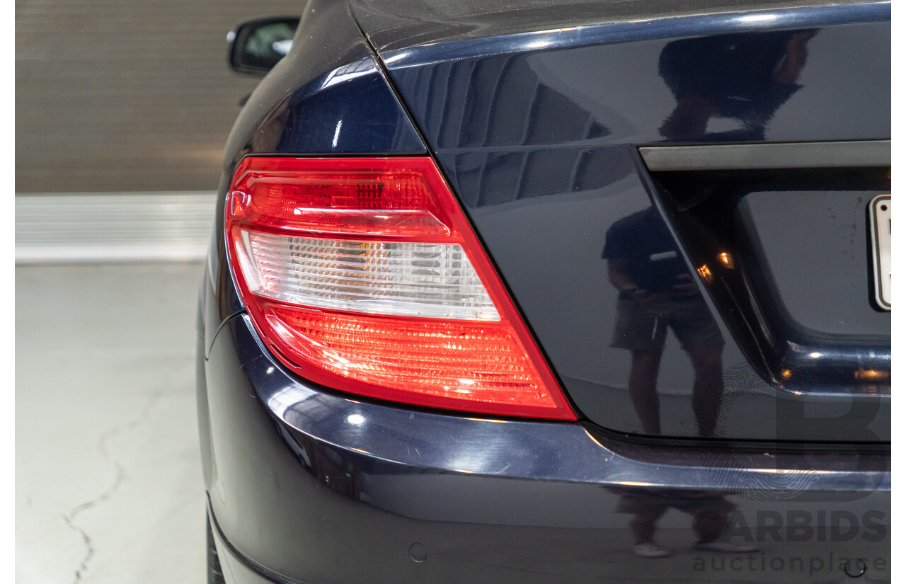 07/2007 Mercedes Benz C200 Kompressor Classic W204 4d Sedan Tanzanite Blue Metallic Supercharged 1.8L