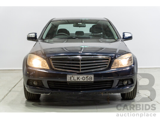 07/2007 Mercedes Benz C200 Kompressor Classic W204 4d Sedan Tanzanite Blue Metallic Supercharged 1.8L