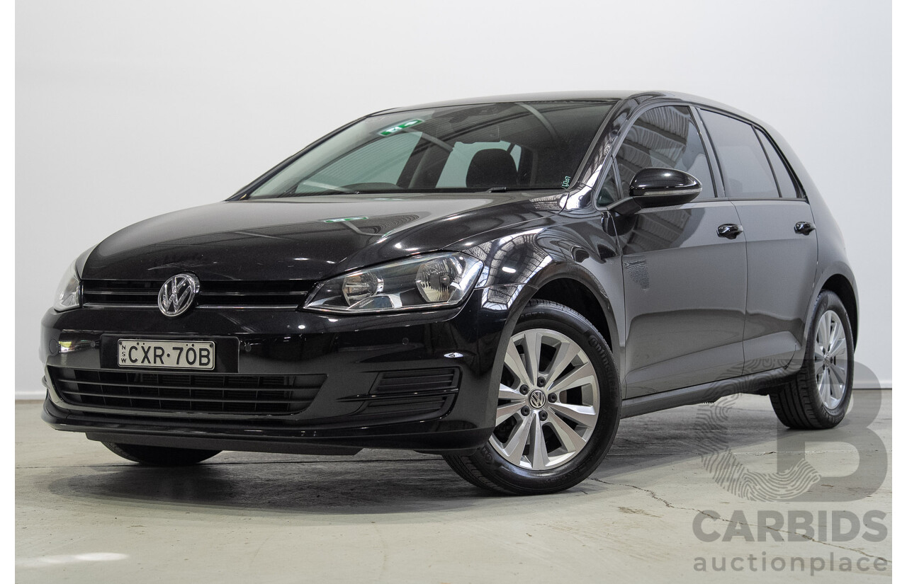 02/2015 Volkswagen Golf 90 TSI AU MY15 5d Hatchback Deep Black Pearl Turbo 1.4L