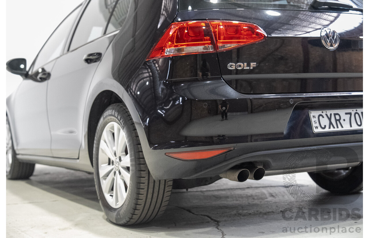 02/2015 Volkswagen Golf 90 TSI AU MY15 5d Hatchback Deep Black Pearl Turbo 1.4L