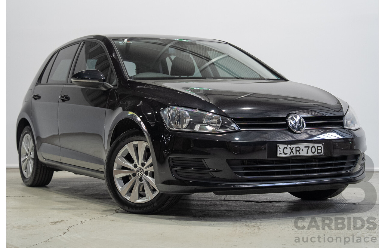 02/2015 Volkswagen Golf 90 TSI AU MY15 5d Hatchback Deep Black Pearl Turbo 1.4L