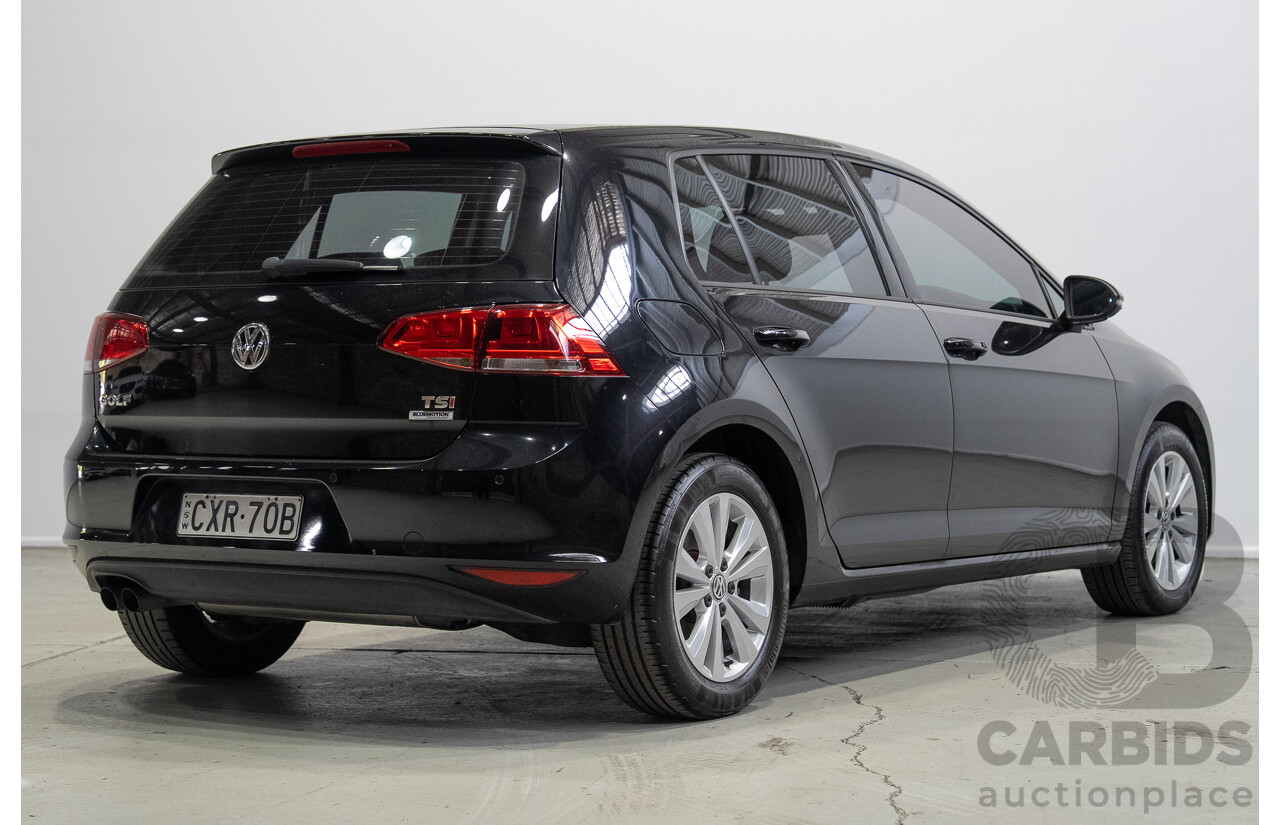 02/2015 Volkswagen Golf 90 TSI AU MY15 5d Hatchback Deep Black Pearl Turbo 1.4L