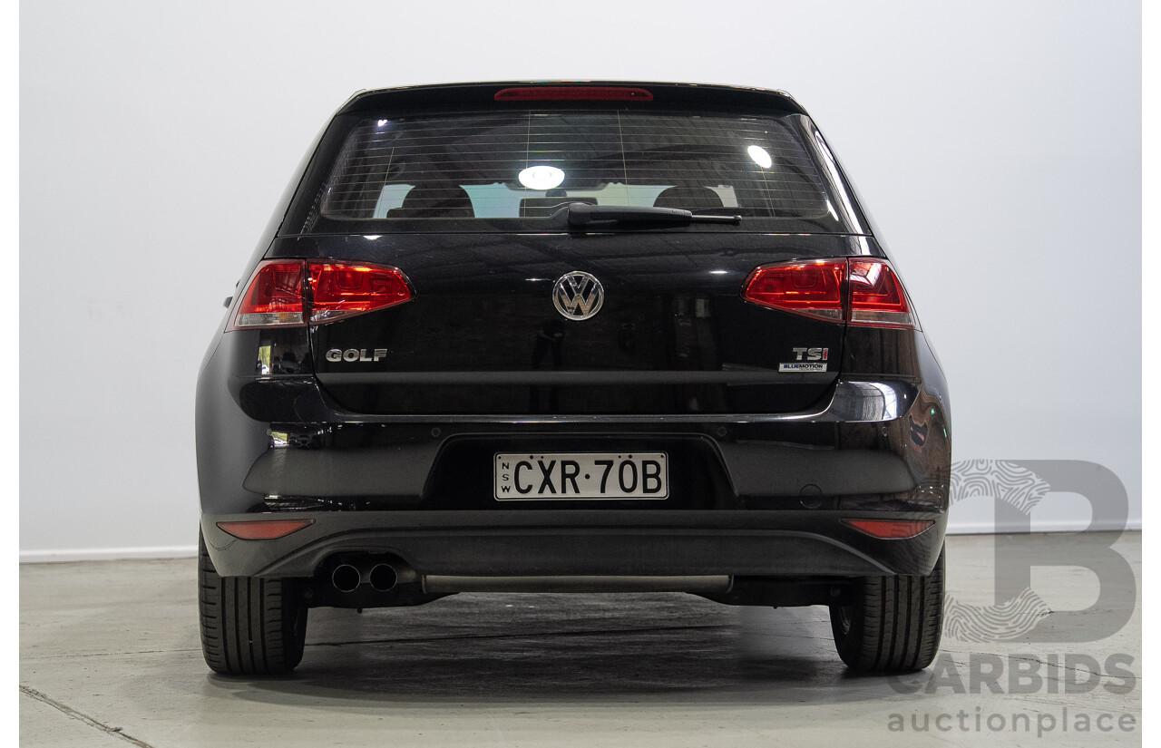 02/2015 Volkswagen Golf 90 TSI AU MY15 5d Hatchback Deep Black Pearl Turbo 1.4L