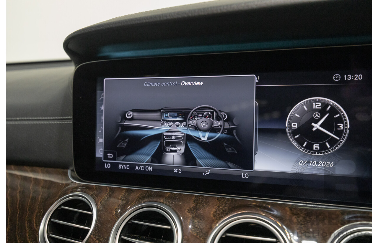 2/2019 Mercedes-Benz E220d 213 MY19 4d Saloon Obsidian Black Metallic Turbo 2.0L