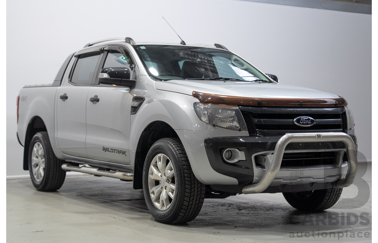 02/2014 Ford Ranger Wildtrak 3.2 (4x4) PX 4d Dual Cab Utility Highlight Silver Turbo Diesel 3.2L