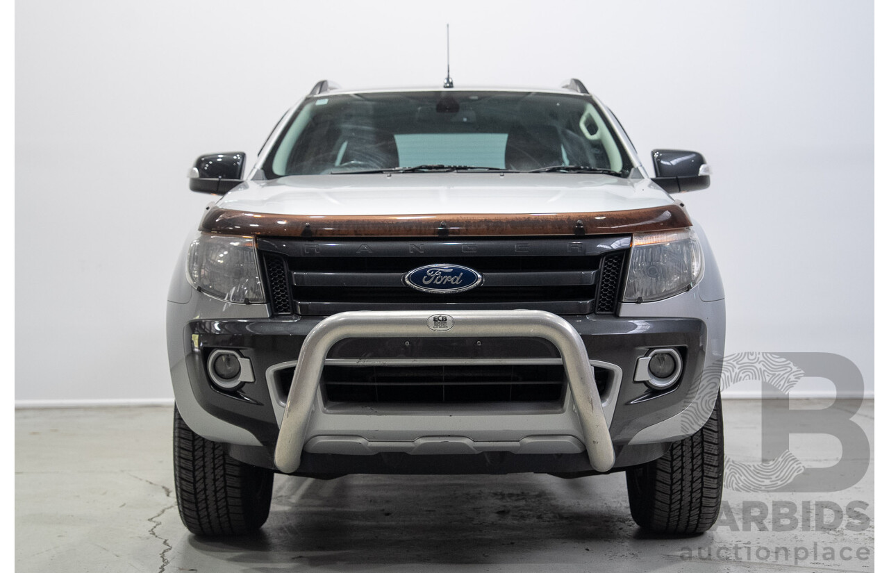 02/2014 Ford Ranger Wildtrak 3.2 (4x4) PX 4d Dual Cab Utility Highlight Silver Turbo Diesel 3.2L