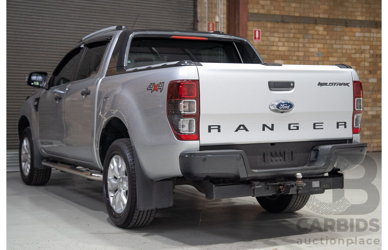 02/2014 Ford Ranger Wildtrak 3.2 (4x4) PX 4d Dual Cab Utility Highlight Silver Turbo Diesel 3.2L