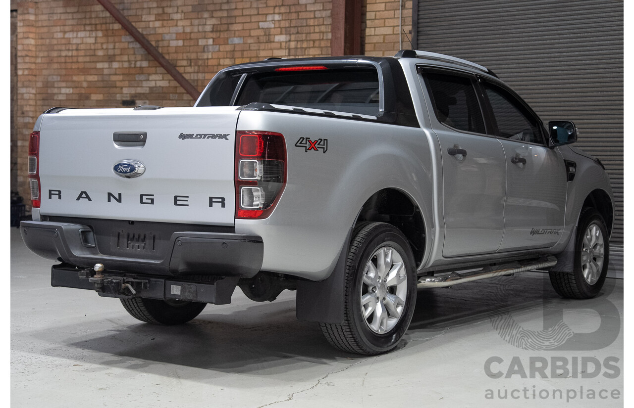 02/2014 Ford Ranger Wildtrak 3.2 (4x4) PX 4d Dual Cab Utility Highlight Silver Turbo Diesel 3.2L