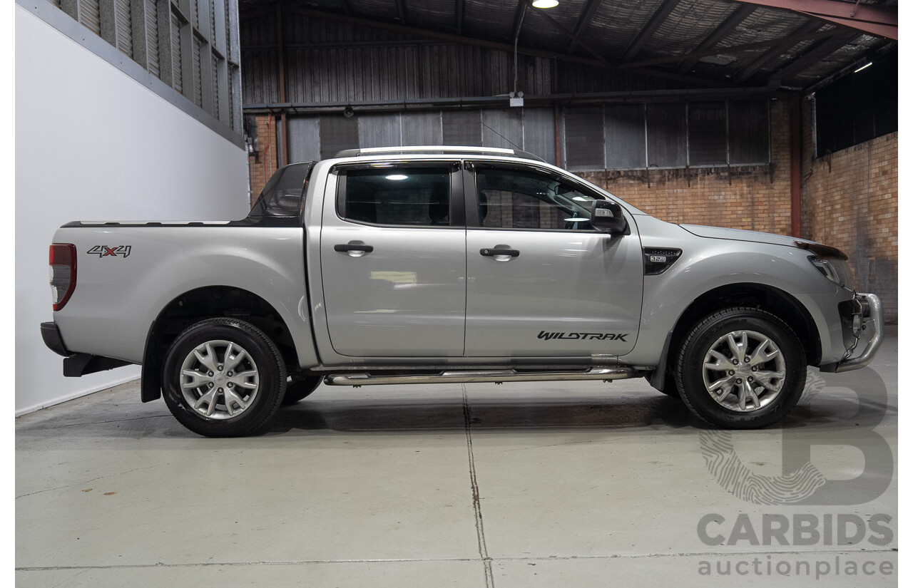 02/2014 Ford Ranger Wildtrak 3.2 (4x4) PX 4d Dual Cab Utility Highlight Silver Turbo Diesel 3.2L