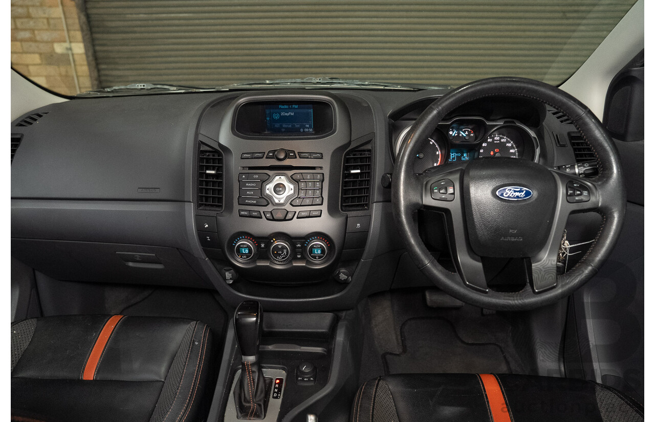 02/2014 Ford Ranger Wildtrak 3.2 (4x4) PX 4d Dual Cab Utility Highlight Silver Turbo Diesel 3.2L
