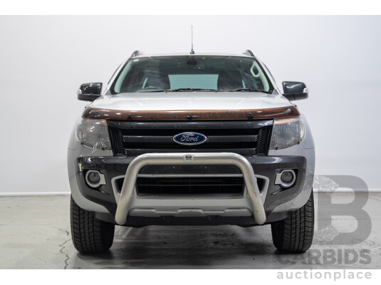 02/2014 Ford Ranger Wildtrak 3.2 (4x4) PX 4d Dual Cab Utility Highlight Silver Turbo Diesel 3.2L
