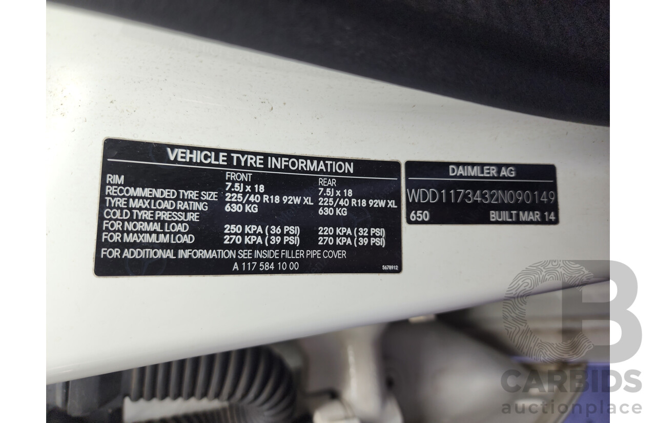 05/2014 Mercedes-Benz CLA 200 117 4d Coupe White 1.6L