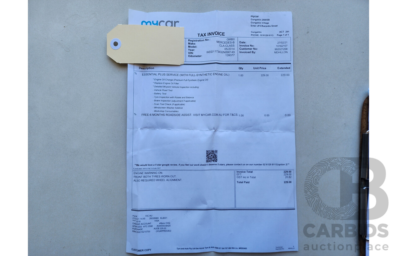05/2014 Mercedes-Benz CLA 200 117 4d Coupe White 1.6L