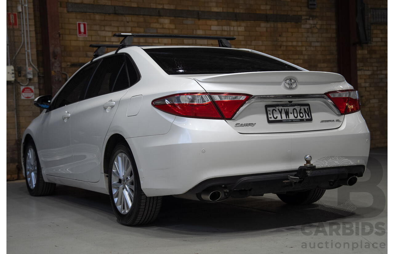07/2015 Toyota Camry Atara SL ASV50R MY15 4d Sedan Blizzard White 2.5L