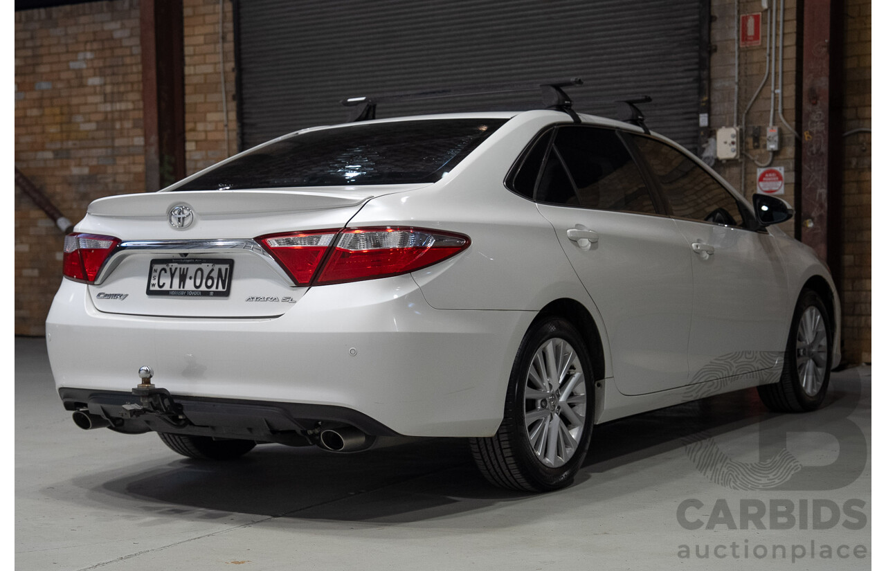 07/2015 Toyota Camry Atara SL ASV50R MY15 4d Sedan Blizzard White 2.5L