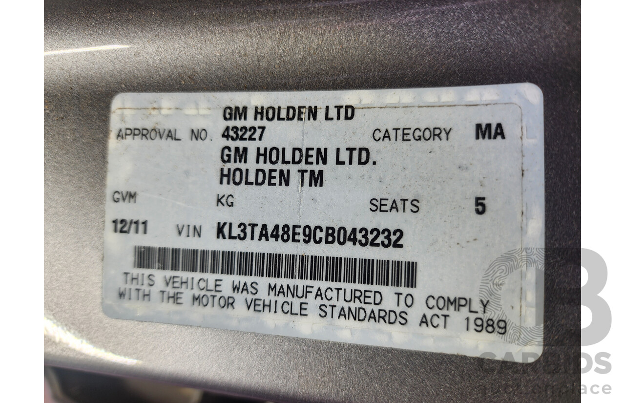 12/2011 Holden Barina  TM 5d Hatchback Grey 1.6L